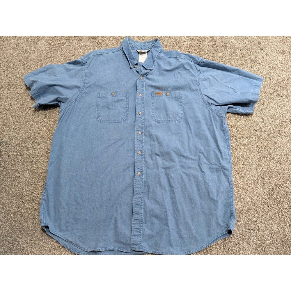 Carhartt Light Blue Short Sleeve Button-Down Work Shirt